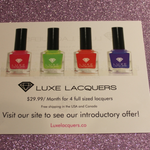 Luxe Lacquers Introduction card.